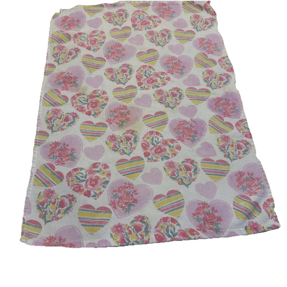 Shabby Boho Chic Kitchen Towels Spring Cottage Core Floral Heart Cotton